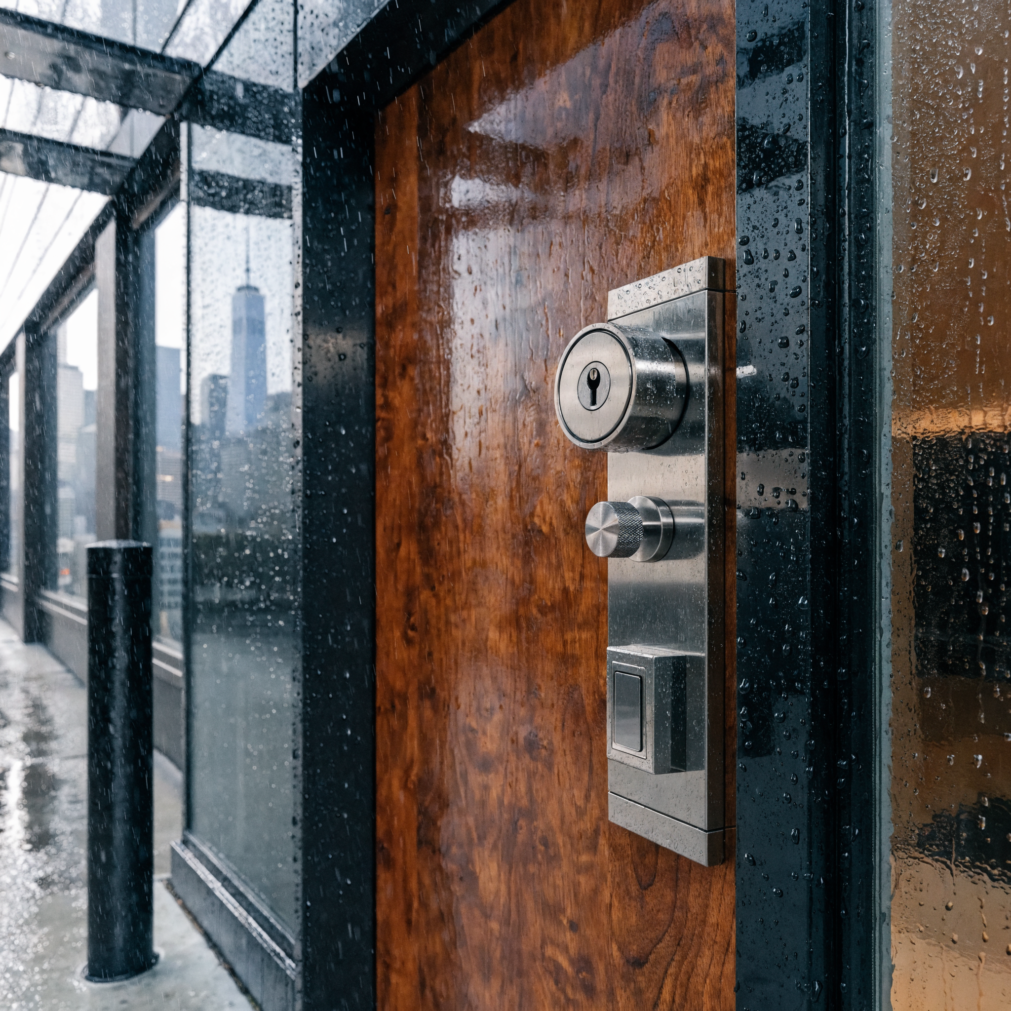 Reliable residential locksmith installing a high security deadbolt on a Midtown apartment door
