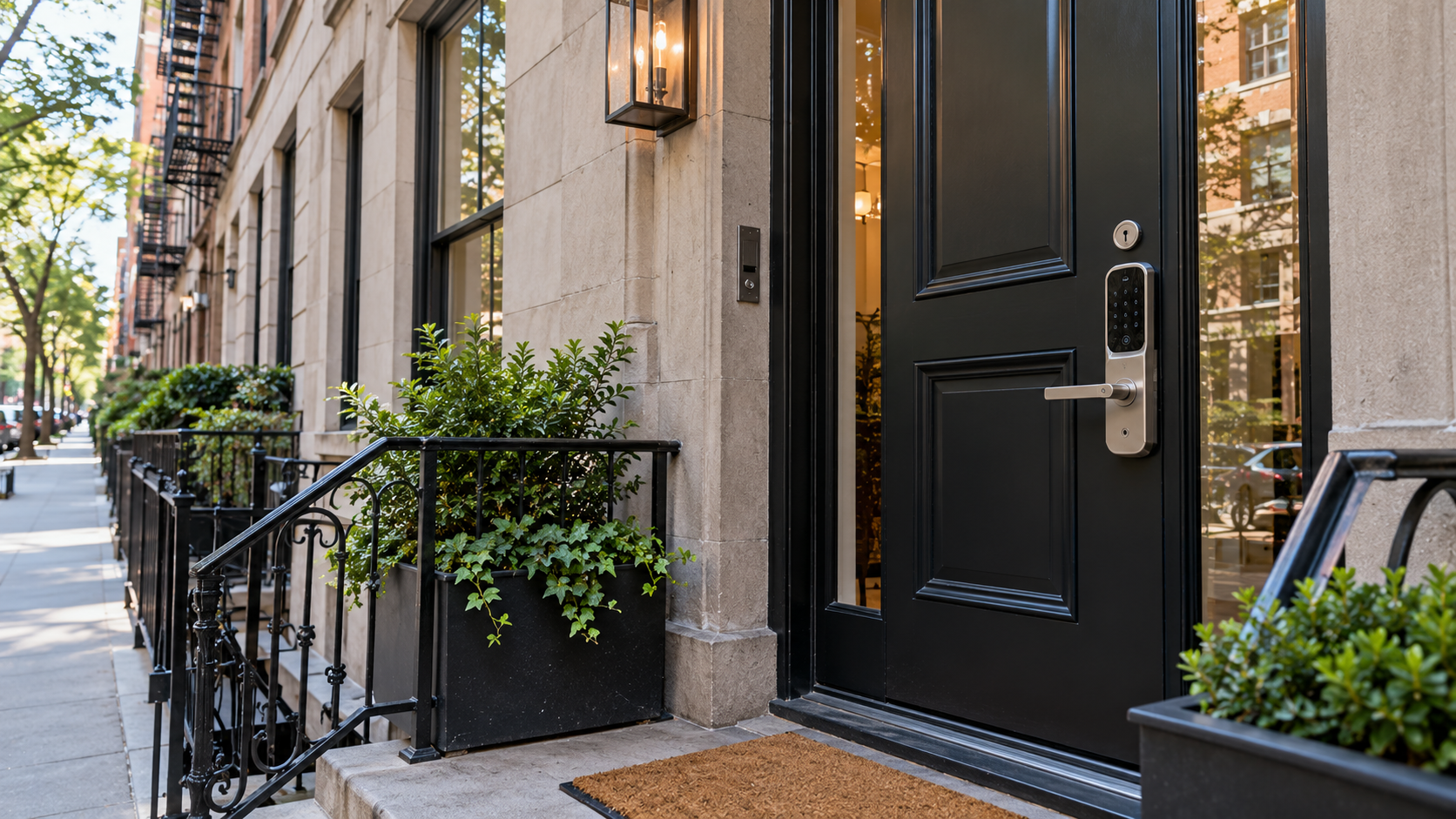 Smart lock installation Manhattan for a modern apartment door